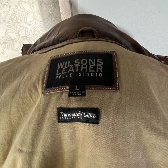 Wilson Pelle Jacket Mens Large Brown Leather - Picture 3 of 11